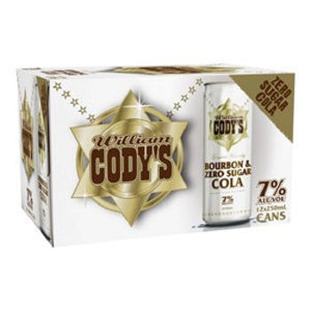 Picture of Cody's Bourbon & Zero Sugar  Cola7% 250ml 12pack