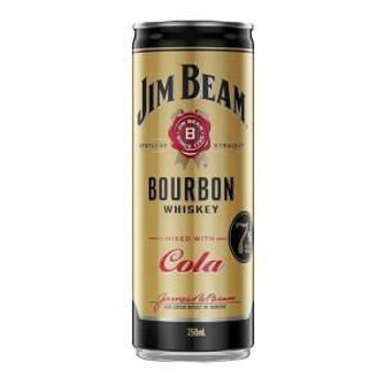Jim Beam & Cola Gold 250ml Cans 12 Pack