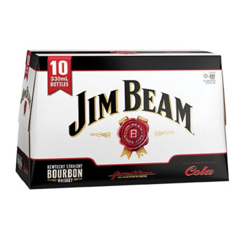 Picture of JIM BEAM AND COLA WHITE 330ML BOTTLES 10-PACK